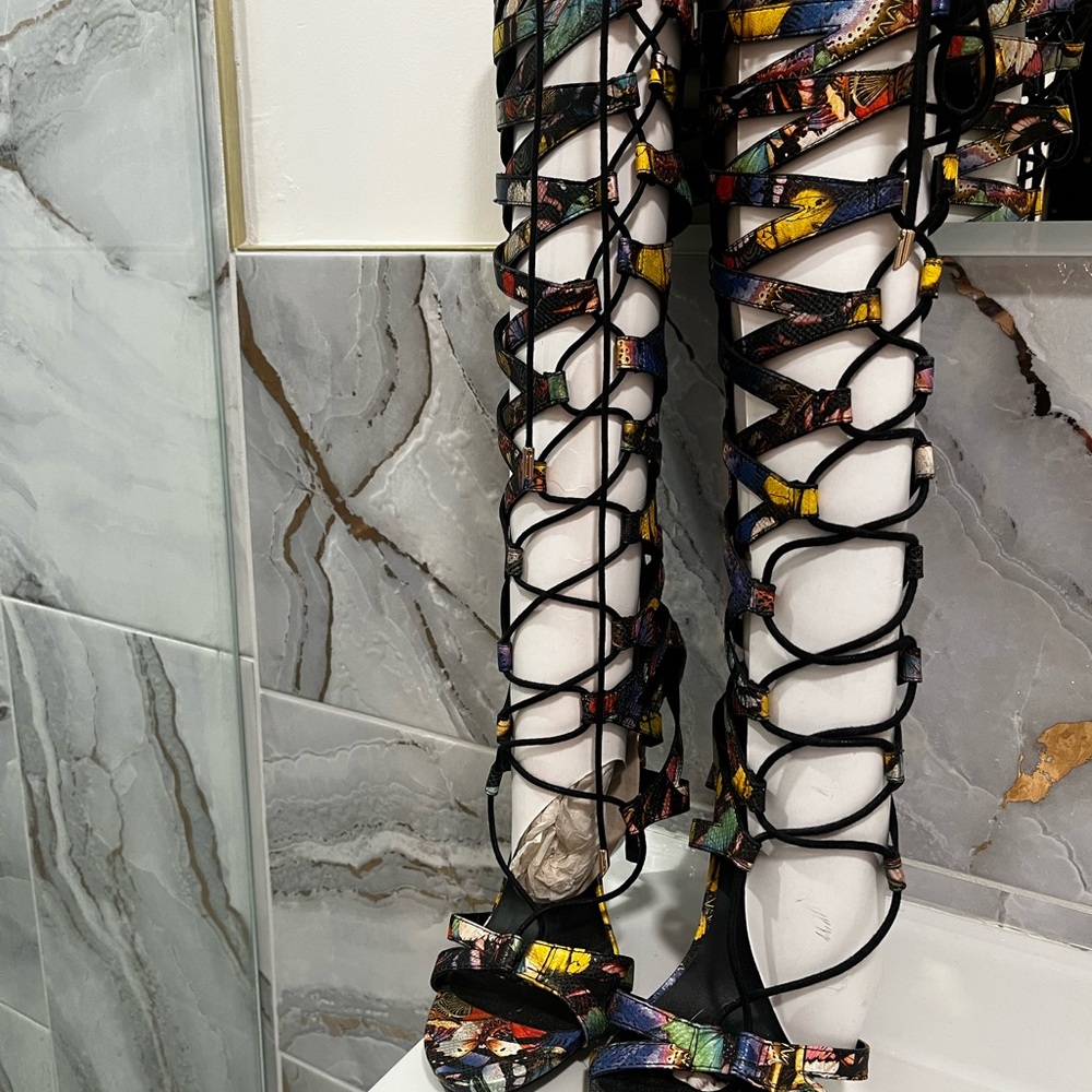Steve Madden Multi Color  Strappy Heels